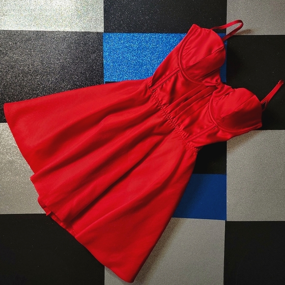 Victoria's Secret Dresses & Skirts - 💋 Victoria's Secret: Bow-Topped Bustier Slip Dress, Lipstick Red, Sz Small, NWT